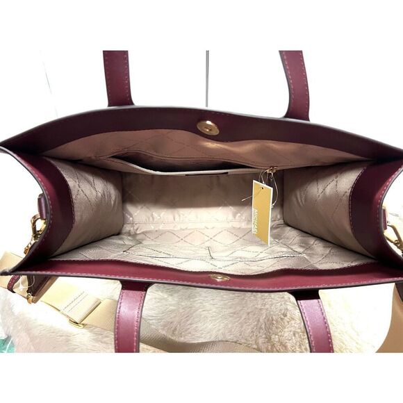 🔥🎁NWT Michael Kors KENLY Large Travel Tote Handbag Merlot Msrp: $498.00 - Picture 6 of 7
